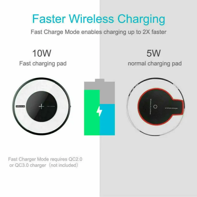 Wireless Charger Qi-Certified Universal Slim Charging Pad w/ Micro USB Cable 3