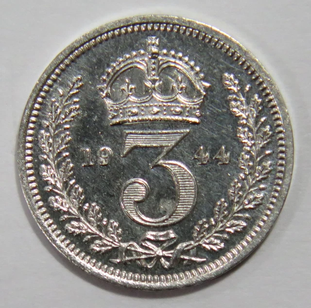 Great Britain 1944 3 Pence Maundy King George Vi Wwii Era Silver World Coin🌈⭐🌈