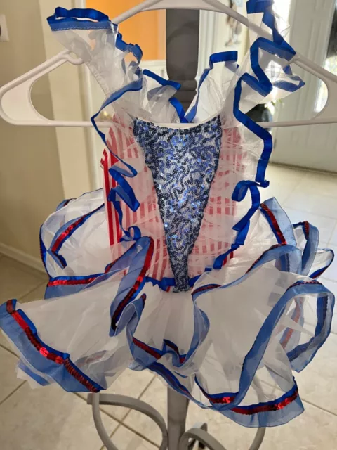 Revolution child small dance costume red white and blue in excellent condition