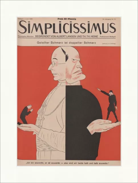 Titelseite der Nummer 10 von 1929 Erich Schilling Mussolini Simplicissimus 1750