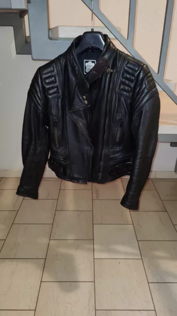 Motorradkombi Damen Leder Motorradjacke und Motorradhose Größe 34 schwarz