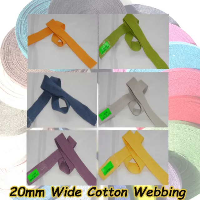 20mm Couleur Coton Bande Sangles Bordure Dentelle Bruant Tablier Artisanat de