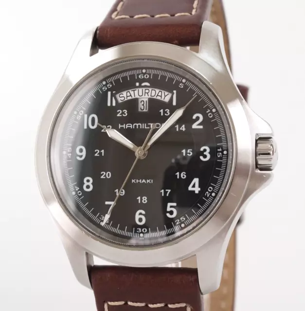 Hamilton Khaki Field King H644510 Reloj de cuarzo con esfera negra para...