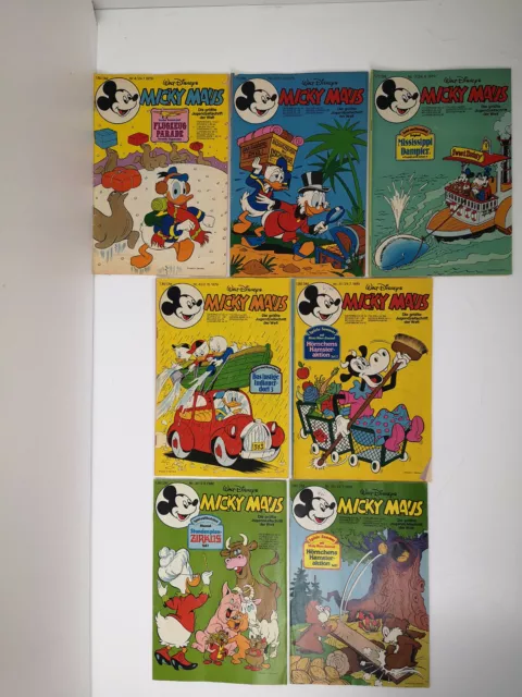 vintage Micky Maus Hefte mit allen Beilagen 1978 bis 1980 Walt Disney Comics