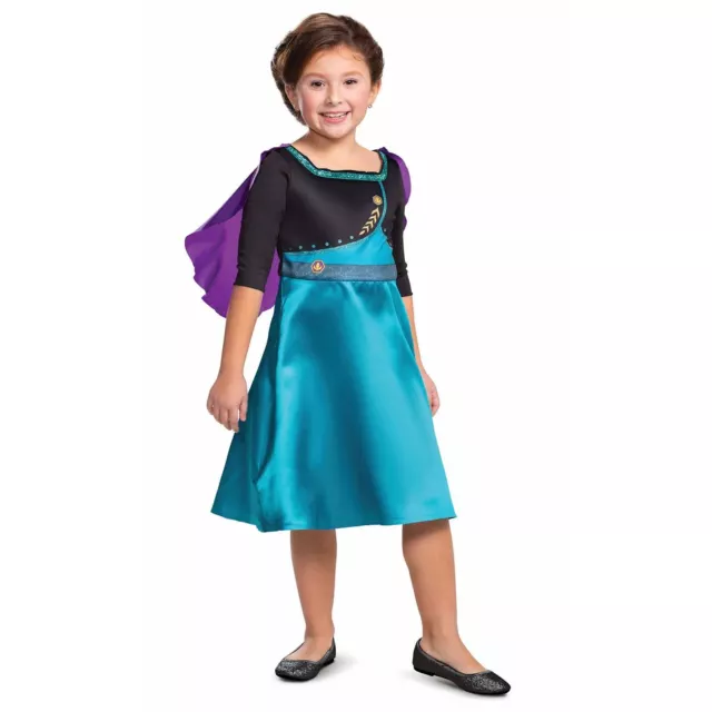 Kids Official Disney Frozen 2 Queen Anna Costume Girls Princess Fancy Dress