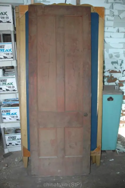 Antique Vintage Solid Wood 4 Panel Door 83.75 x 30"