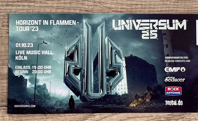 Universum25 Ticket 2023 Köln 01.10.23 In Extremo, Eisbrecher, Dritte Wahl, Slime