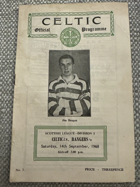 CELTIC V RANGERS Scottish League Division 1 14th September 1968 £4.