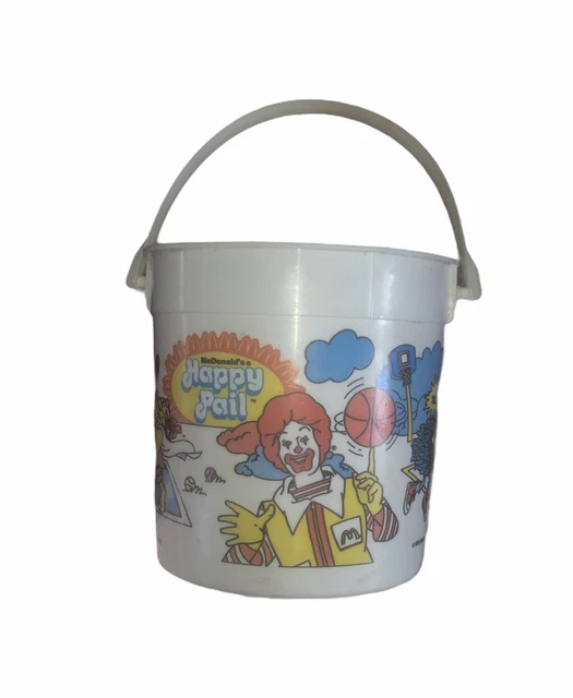 Mcdonald’s Happy Pail Bucket Vintage 1983 With Olympics Advertisement