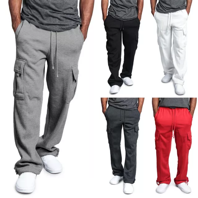 Mens Joggers Pants Tracksuit Bottoms Loose Jogging Straight Sweatpants Trousers