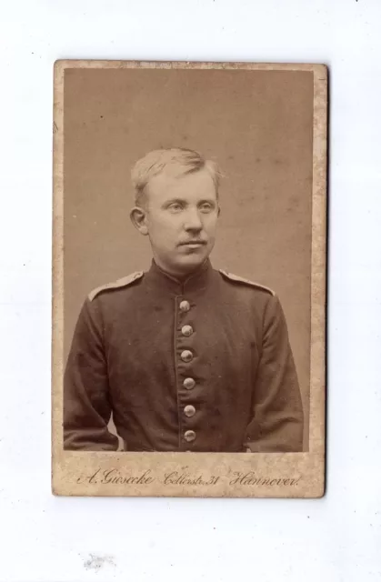 CDV Foto Soldat - Hannover 1880er