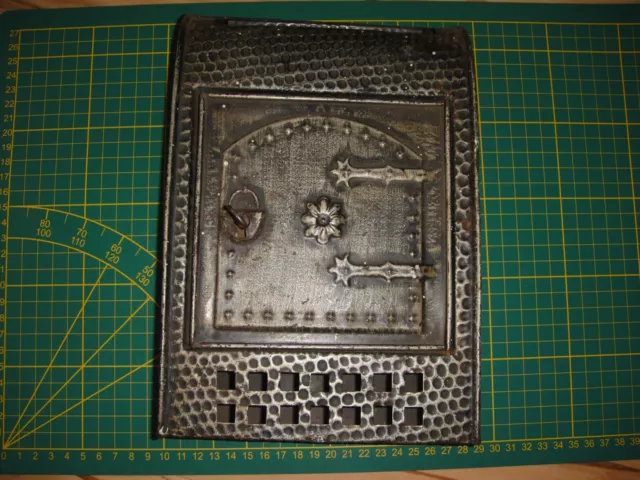 Briefkasten Metall Eisen Blech  Historismus 1885?,ca. 17 x 5 x 26 cm groß