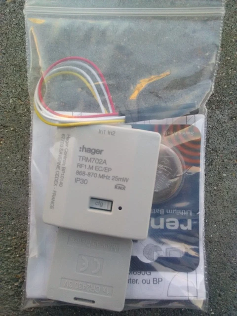HAGER TRM702A - Micro module 2 entrées à Pile TEBIS KNX RADIO