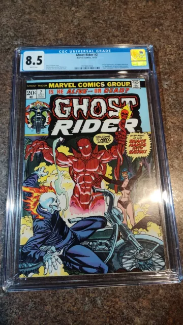 CGC 8.5 Ghost Rider #2  1st Appearance Daimon Hellstrom All White Pages!!!! Nice