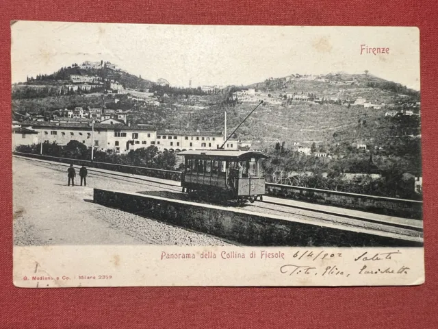 Cartolina - Firenze - Panorama della Collina di Fiesole - 1902