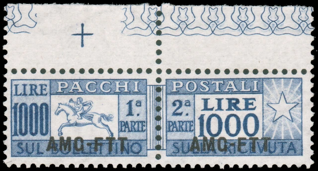 TRIESTE Zone A 1954 1000l ULTRA PARCEL POST MNH #Q26 top selvage CV$200.00