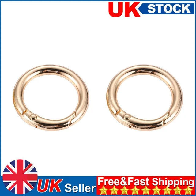2pcs 2cm Metal Circle Trigger Rings DIY Accessories Alloy for Bag (Gold)
