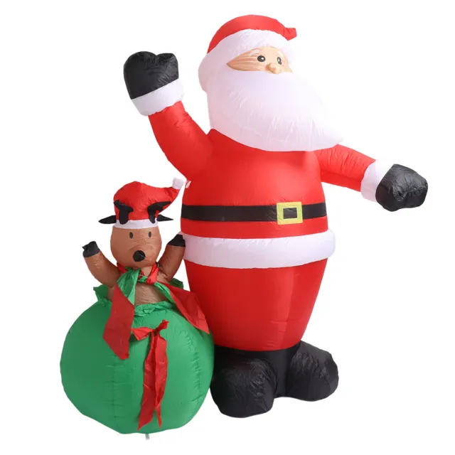 Decorazione gonfiabile natalizia 6,2 piedi Babbo Natale e cervo con ventola luce LED spina USA