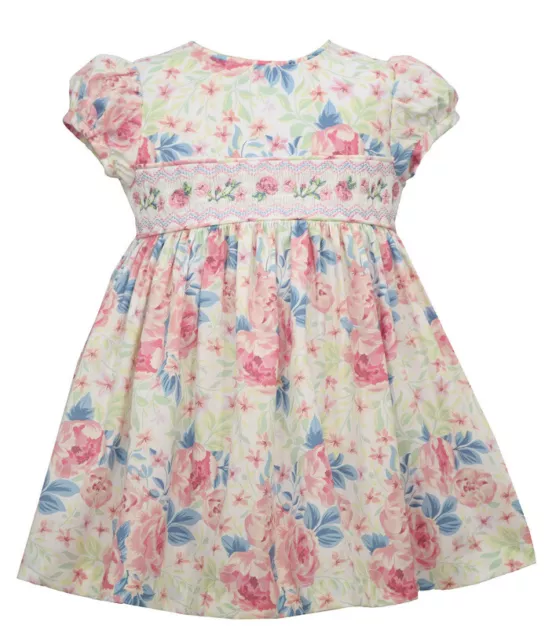 NWT Bonnie Baby Short Sleeved Floral Poplin Dress 24 Months