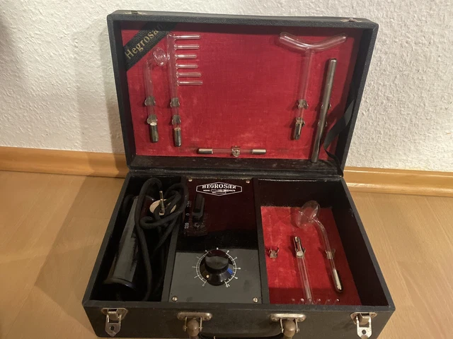 Hegrosan Hochfrequenz Apparat mit Elektroden und Koffer