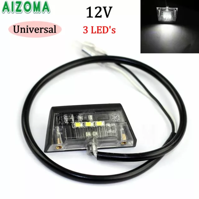 Universal Motorcycle ATV 3LED License Number Plate Tag Light 12V Micro Lamp