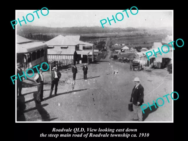 OLD LARGE HISTORIC PHOTO OF ROADVALE QLD VIEW OF THE MAIN STREET c1910