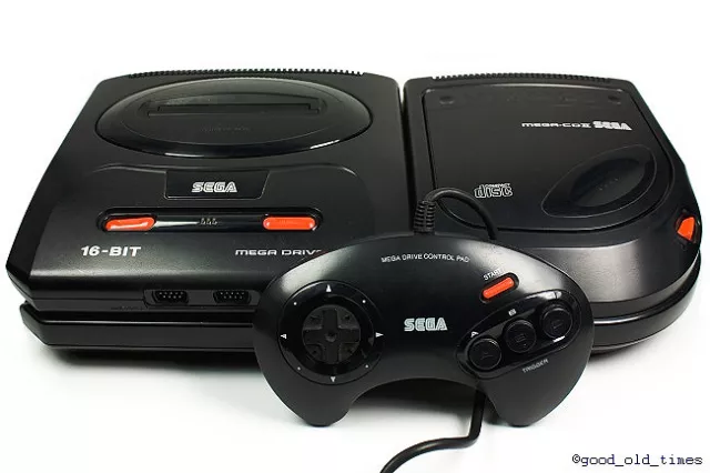 ## SEGA Mega-CD 2 Konsole + Mega Drive 2 + Pad + Strom- & TV-Kabel ##