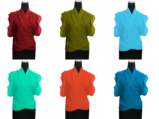 Abbigliamento Casual Top Chiffon Solido Motivo Corto per Bambine Festa C61