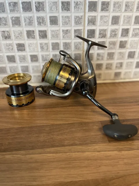 SUPERB UNUSED SHIMANO Sustain 5000FE Fishing Reel With Spare Spool And Reel  Bag $264.32 - PicClick