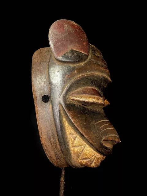 Art African real african figure Carved mask large carved lega muminia mask--4094
