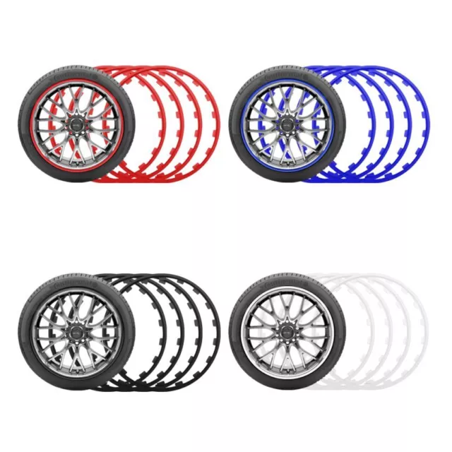 4pcs Set 16-20 Inch Car Wheel Hub Rim Trim Tire Ring Guard Strip Protector  Decor