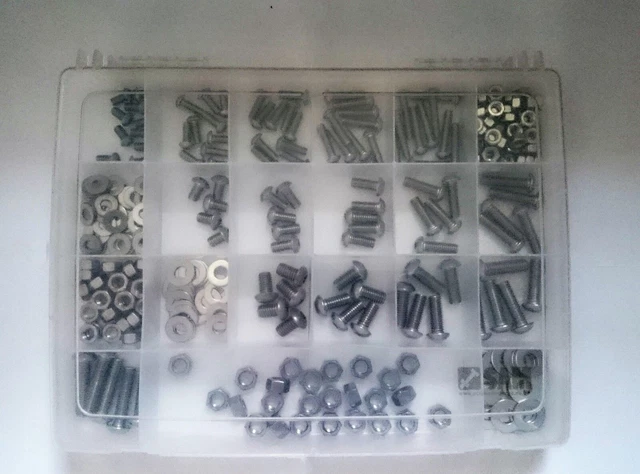 Screws4Bikes UNC Hex Bolt Assortment Mix 1/4-20, 5/16-18, 3/8-16 - Stainless Steel Button Head, DIN933 Style