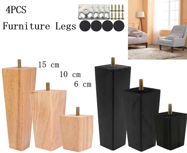 4X WOODEN FURNITURE Legs Feet Replacement Sofa Stool Couch