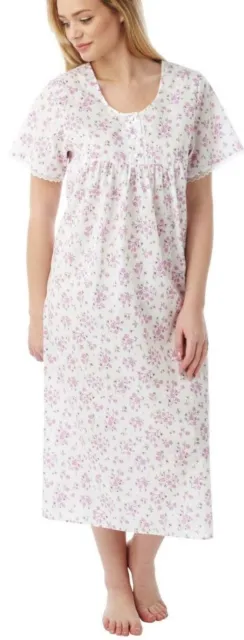 Ladies Floral Poly/ Cotton Nightdress Nightie  Size 10-30 Plus Size New MN-11