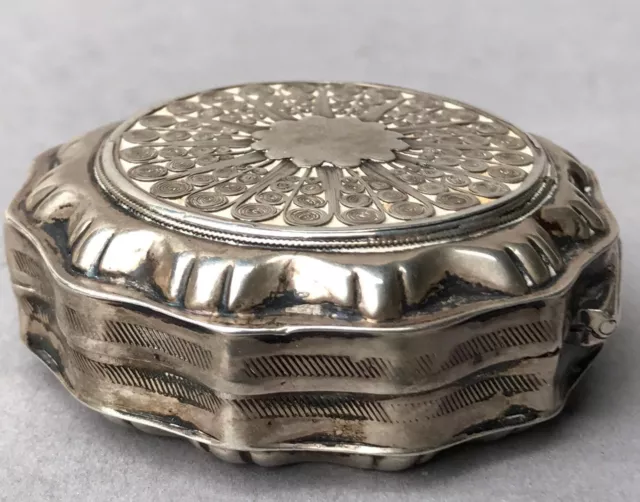 Silber Dose Empire Biedermeier antike Pillendose Riechdose Meistermarke ET?~1800 2