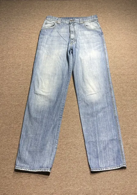 Mavi Jeans Mens 36 Wide Leg Blue Denim Relaxed Fit Zip Fly 36x36 Made in Turkey