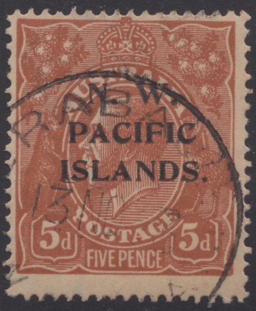 New Guinea 1919 NWPI 5d brown KGV SW comb perf, used