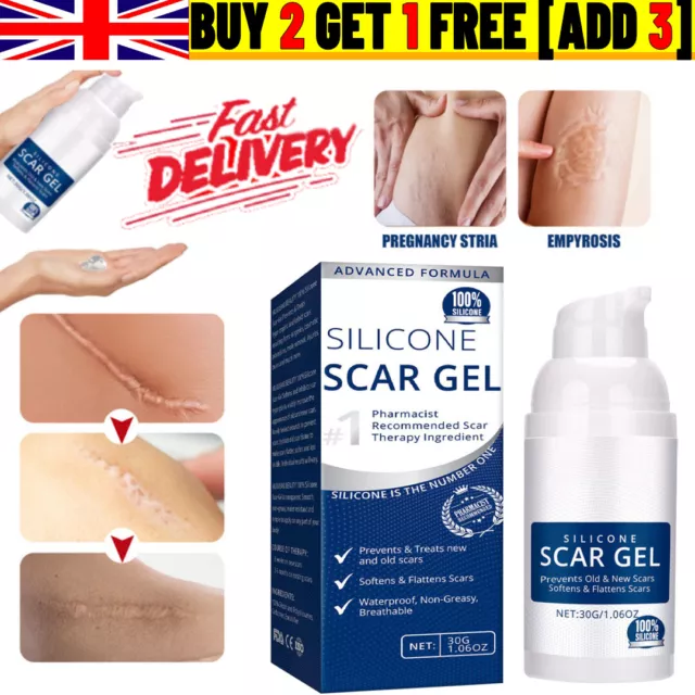 Silicone Scar Gel Stretch Marks Removal Cream Advanced Surgery Scar Skin Care UK