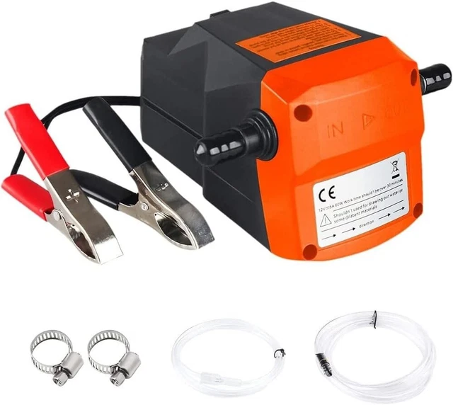 Pompe à Huile électrique 12V 60W - Kit Extracteur Avec Pompe à Palettes Rotative Et Filtre - Pression Max 0.8 MPA, Débit 5L/min - Pour Vidange Voiture, Bateau