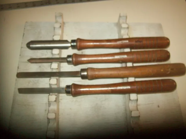 Set of 4 Sears Craftsman Professional Wood Turning Chisels From Old Wood Lathe