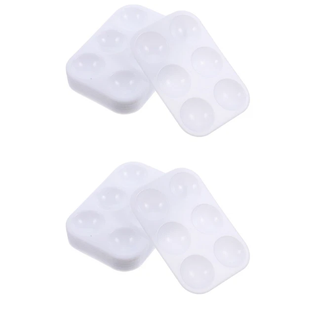 2 Tavolozze Per Pittura Pieghevoli In Plastica ABS - 20 Vaschette E 5 Aree Miscelazione, Con Supporto Per Mano E Pennelli, Ideale Per Acquerello/Acrilico/Olio - 4