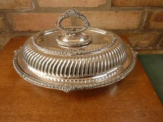 Nice Antique J.H Potter Serving tureen Entree Dish Silver Plated EPNS