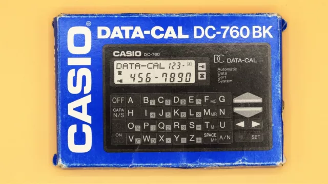 Calculadora Casio data-cal DC-760 BK. Calculadora vintage, antigua año 1989