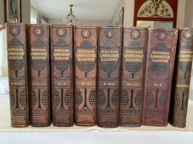 Ancien 8 volumes Dictionnaire universel Encyclopédique Larousse Illustré