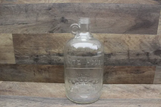 White House Vinegar Winchester VA 10 inch Handled Glass Jug- half gallon size