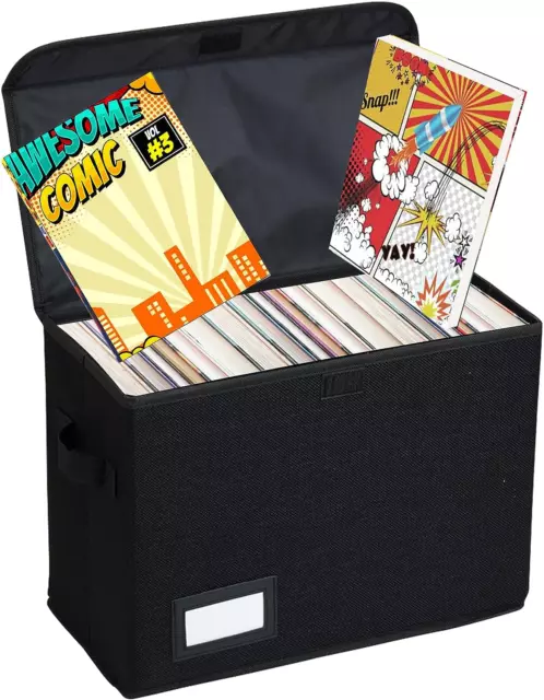 EOOUT Comic Book Storage Box, 1Pcs, 15.8 X 7.5 X 11.4 Inches, Collapsible Comic,