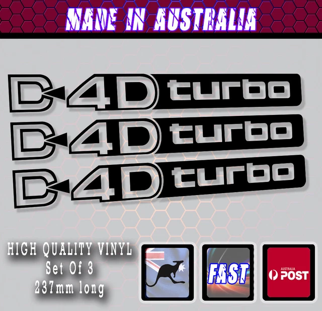 D4D Turbo Sticker Decal fit toyota  - Highest Quality Black Satin Vinyl UV Rated