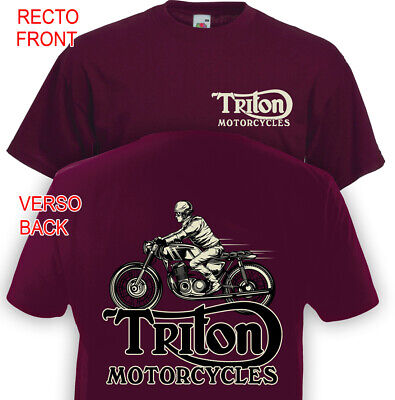 Custom Motorcycle Vintage Custom  Café Racer Motard BSA Triumph Triton T-shirt TRITON 