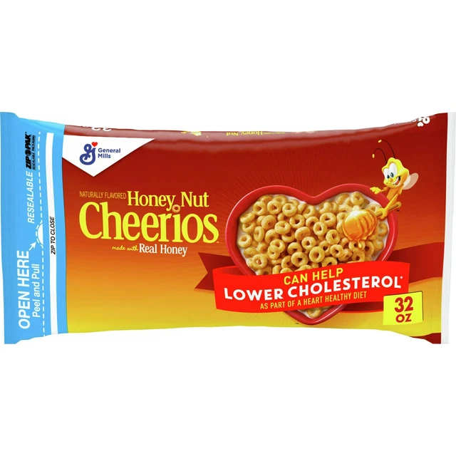 HONEY NUT CHEERIOS Heart Healthy Cereal, 32 OZ Resealable Bag 10.99