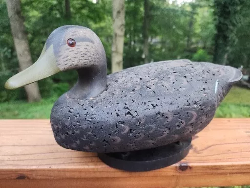 Vtg Life Size Female Mallard Duck Decoy Cork Body Wood Head Hand Painted